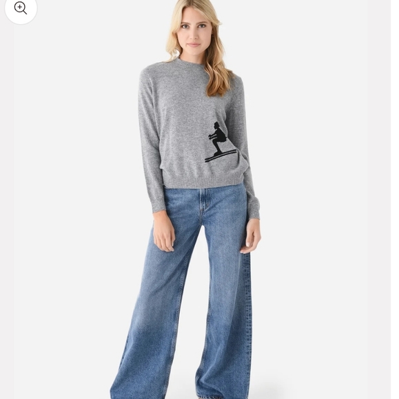 JUMPER1234 Cashmere Ski Sweater Riverstone Black NWT Size 4 - Picture 4 of 11